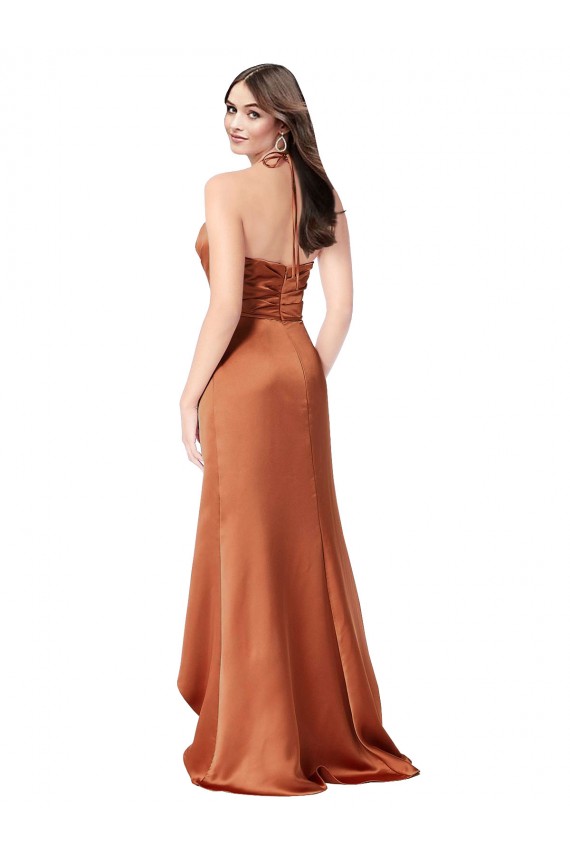 Purcahse  Orange Sweetheart Sleeveless Low Back Long Evening Dress UK