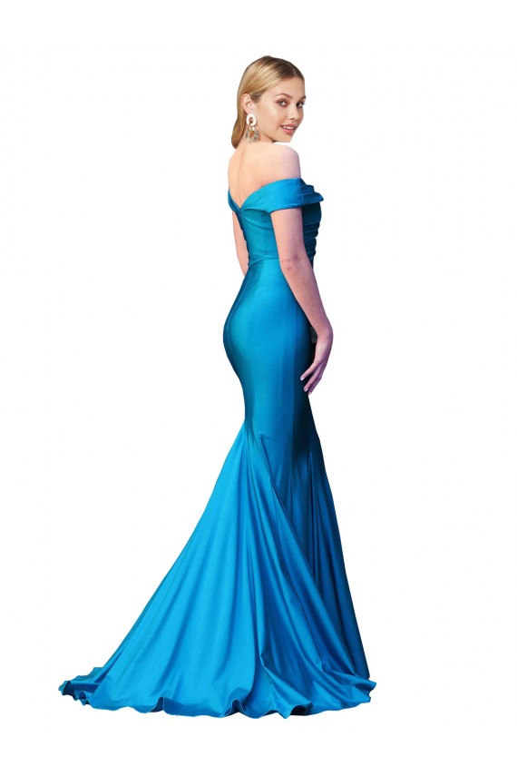 Purcahse  Peacock Blue High Neck Sleeveless Satin Long Evening Dress UK