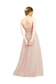 Purcahse  Pink Strapless Sleeveless Open Back Long Semi Formal Evening Dress UK