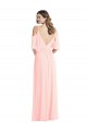 Purcahse  Pink V-Neck Cold Shoulder V-Back Long Maxi Evening Dress UK