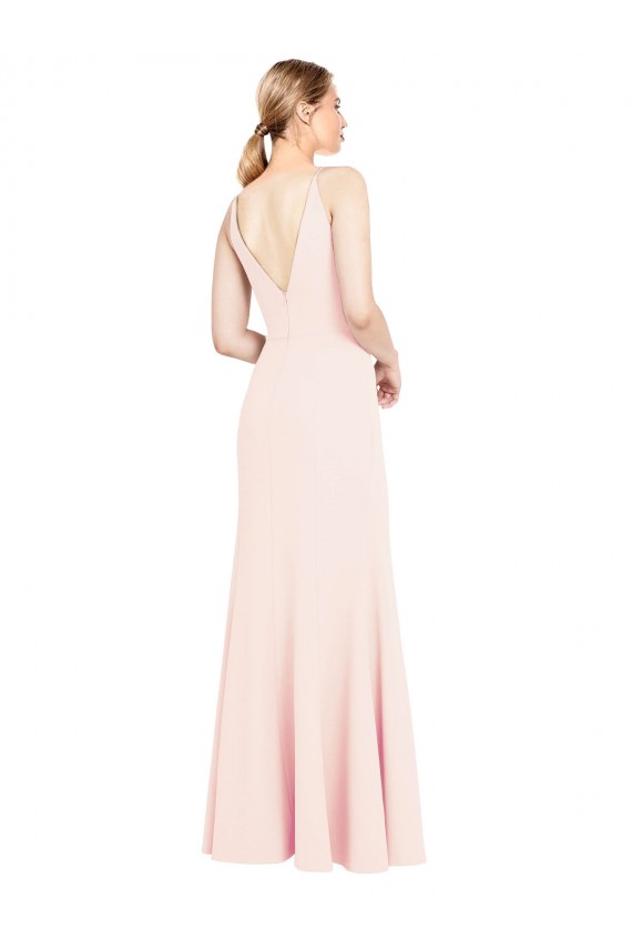 Purcahse  Pink High Neck Sleeveless V-Back Long Evening Dress UK