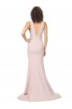 Purcahse  Pink V-Neck Sleeveless V-Back Sweep Train Sexy Evening Dress UK