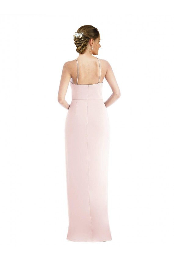 Purcahse  Pink Halter Neck Sleeveless Long Maxi Wedding Party Dress UK