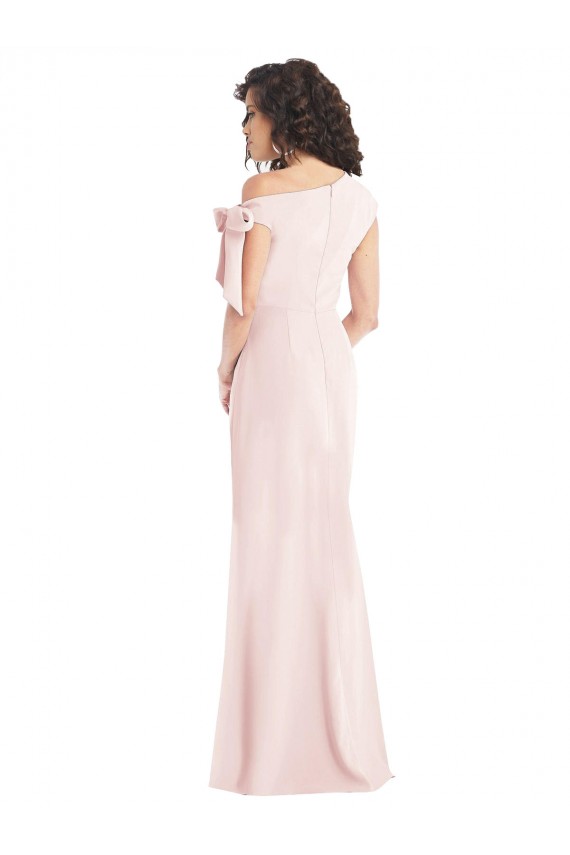 Purcahse  Pink Off the Shoulder Cap Sleeves Long Maxi Evening Dress UK