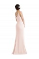 Purcahse  Pink V-Neck Sleeveless V-Back Stretch Crepe Long Evening Dress UK