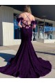 Purcahse  Plum Purple V-Neck Sleeveless Court Train Evening Dress UK