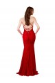 Purcahse  Red V-Neck Sleeveless Low Back Long Evening Dress UK