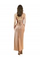 Purcahse  Rose Gold Cowl Neck Sleeveless Low Back Midi Length Evening Dress UK