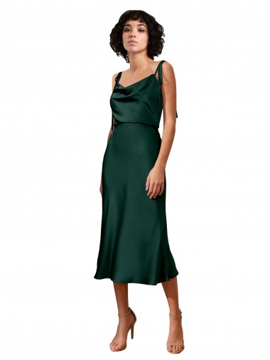 Cheap Hunter Cowl Neck Sleeveless Midi Length Evening Dress UK