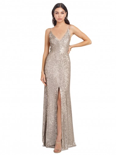 Cheap Silver High Neck Sleeveless V-Back Long Sexy Evening Dress UK