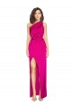 Purcahse  Fuchsia One Shoulder Sleeveless Long Sexy Evening Dress UK