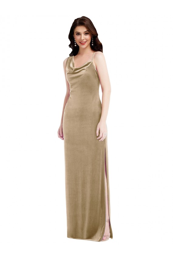 Purcahse  Champagne One Shoulder Sleeveless Long Maxi Evening Dress UK