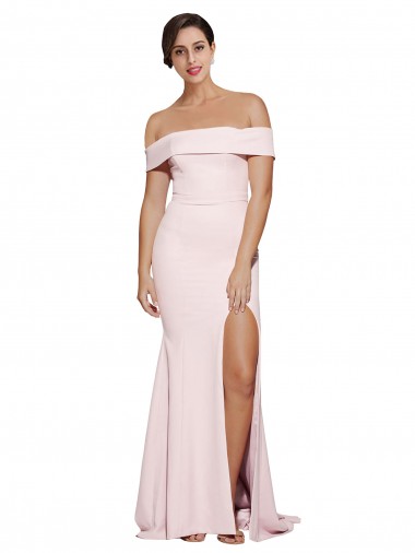 Cheap Pink Square Neck Sleeveless Low Back Sweep Train Bridal Party Dress UK