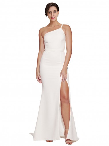 Cheap Ivory Strapless Sleeveless Sweep Train Semi Formal Bridal Party Dress UK