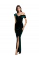 Purcahse  Dark Green Sweetheart Sleeveless Stretch Velvet Long Evening Dress UK