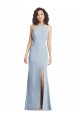 Purcahse  Light Sky Blue High Neck Sleeveless Criss Cross Back Long Maxi Evening Dress UK