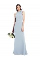 Purcahse  Light Sky Blue High Neck Sleeveless Open Back Long Semi Formal Evening Dresses UK