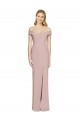 Purcahse  Dusty Pink Off the Shoulder Sleeveless Criss Cross Back Long Semi Formal Evening Dress UK