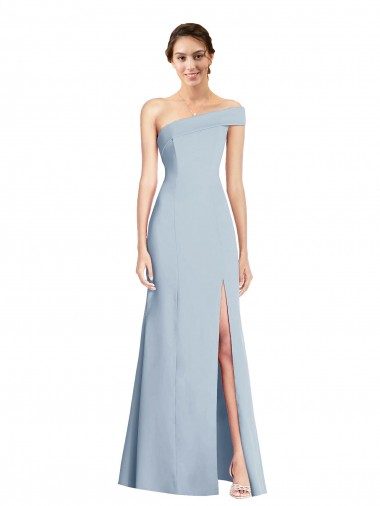 Cheap Light Sky Blue Off the Shoulder Sleeveless Long Wedding Party Dress UK