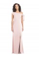 Purcahse  Pink Off the Shoulder Cap Sleeves Long Maxi Evening Dress UK