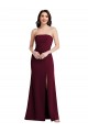 Purcahse  Burgundy Gold Strapless Sleeveless Long Semi Formal Evening Dress UK