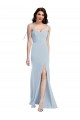 Purcahse  Light Sky Blue Strapless Sleeveless Low Back Long Semi Formal Evening Dresses UK