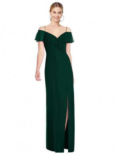 Cheap Ever Green Sweetheart Cold Shoulder Long Maxi Evening Dress UK