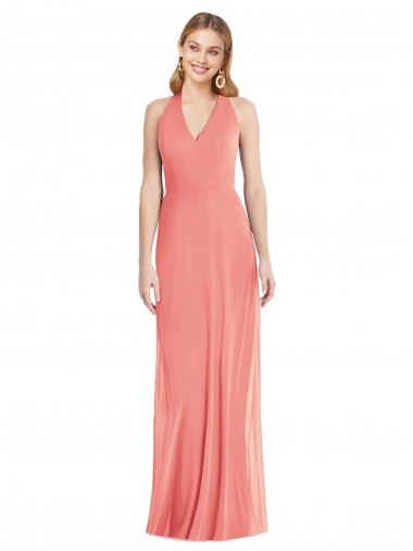 Cheap Desert Rose V-Neck Sleeveless Long Maxi Evening Dress UK