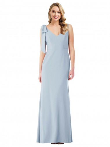 Cheap Light Sky Blue V-Neck Sleeveless V-Back Long Semi Formal Evening Dress UK