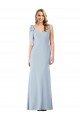 Purcahse  Light Sky Blue V-Neck Sleeveless V-Back Long Semi Formal Evening Dress UK