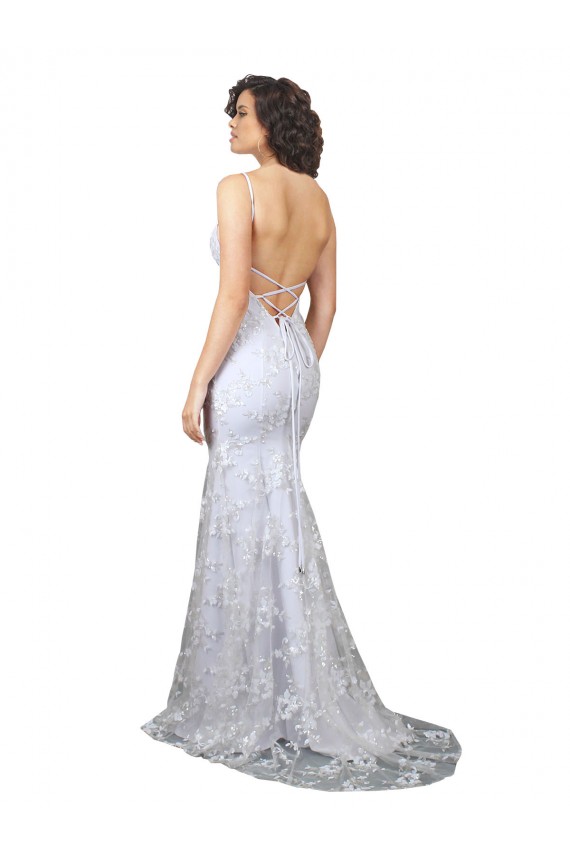 Purcahse  White High Neck Sleeveless Backless Long Evening Dress UK